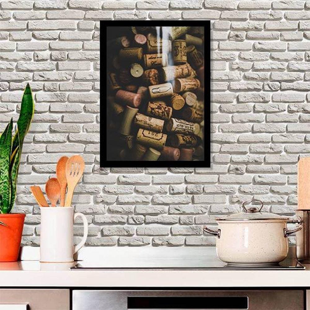 Quadro Decorativo Fotografia Rolhas de Vinho