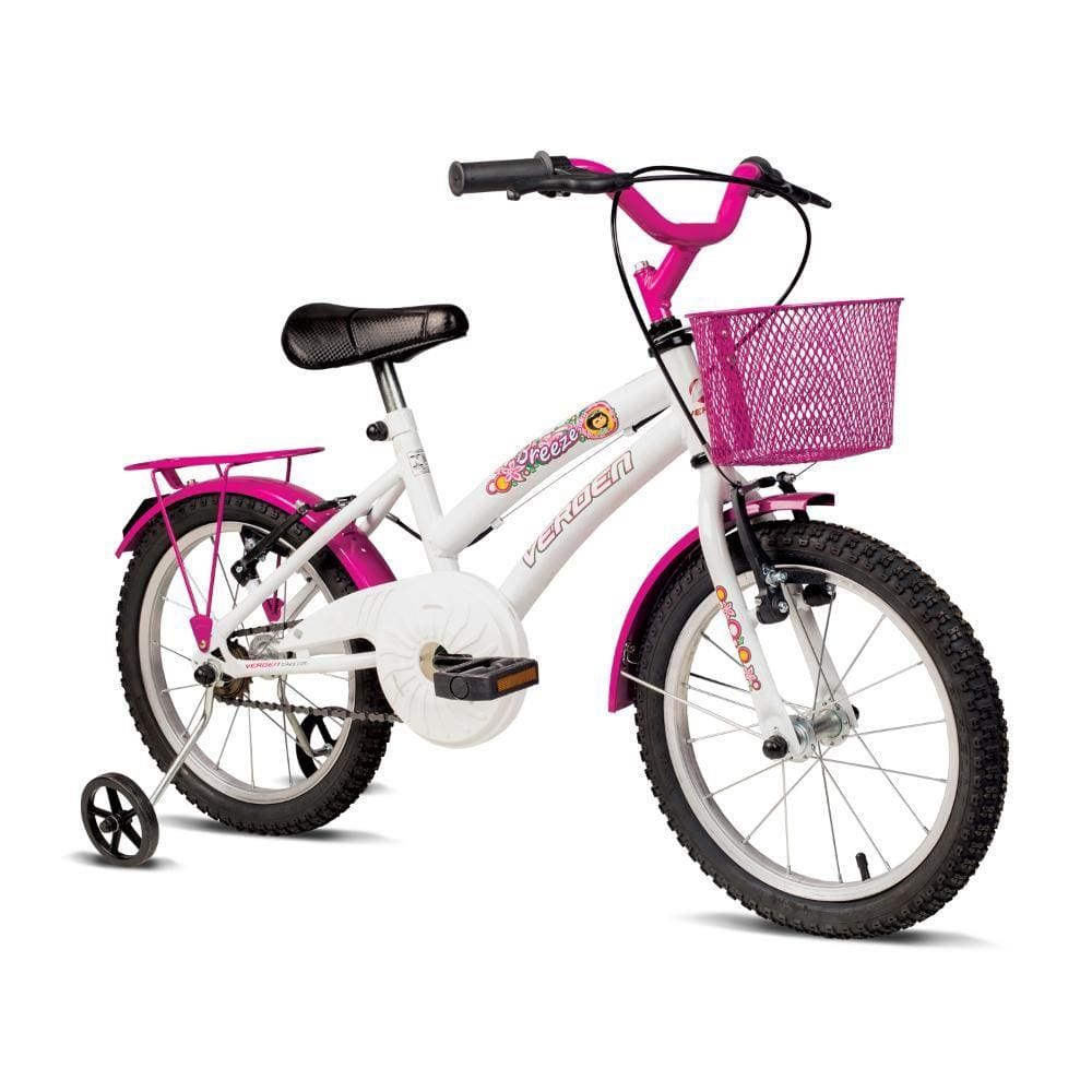Bicicleta ARO 16 - Breeze - Branca E Rosa - Verden Bikes