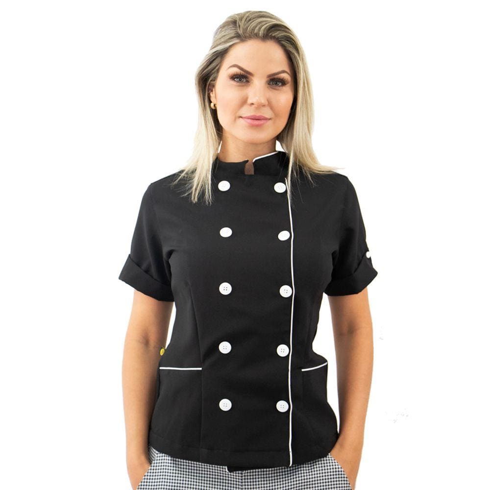 Dolmã chef cozinha feminina manga curta