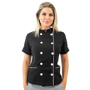 Dolmã chef cozinha feminina manga curta