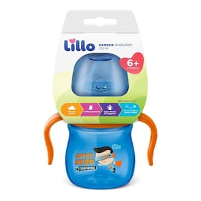 Caneca Lillo Aprendizado Com Alça Evolut 150 Ml 6+ Azul