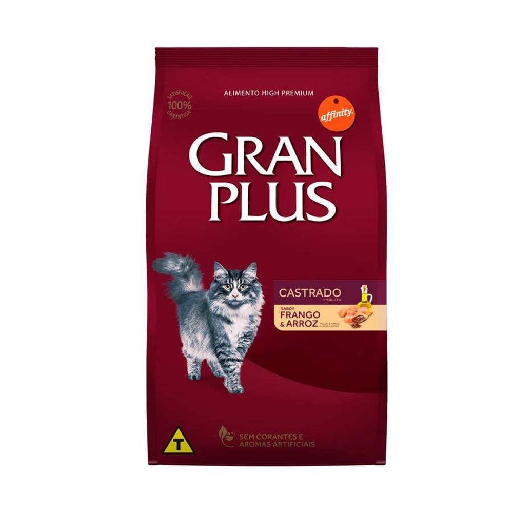 Ração GranPlus Gatos Adultos Castrados Frango e Arroz 10 kg