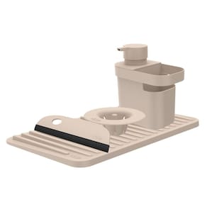 Kit 4 Peças Organizador De Pia Rodo Dispenser Escorredor Ou