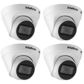 Kit 4 Câmeras IP 4 Megapixels 2.8mm 30m Inteligência de Vídeo VIP 1430 D Intelbras