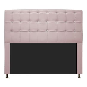 Cabeceira Estofada Dama 140 Cm Casal com Strass Rosa Bebê