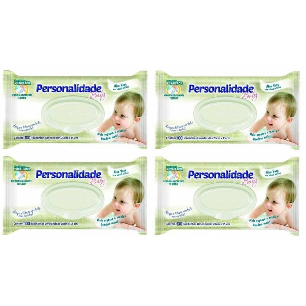 Kit 4uni Toalha Umedecida Personalidade Baby