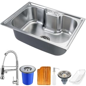 Cuba Para Cozinha Gourmet Pia Aço Inox Com Acessórios Tábua De Corte Lixeira Nawa 50 cm E Torneira Gourmet Munim Pingoo.casa