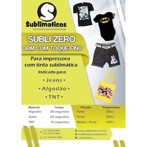 10 Fls Transfers A4 OBM Subli Zero Algodão Colorido