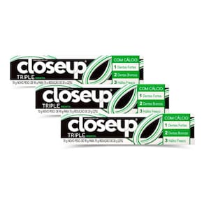 Kit 3 Cremes Dental Close Up Triple Menta 70g