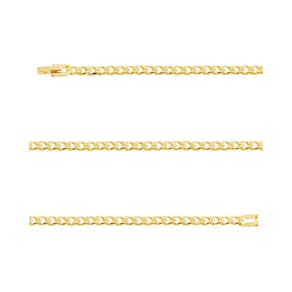 Pulseira Aço Groumet Achatada Abaulada 4.70mm 21cm Gold IPG