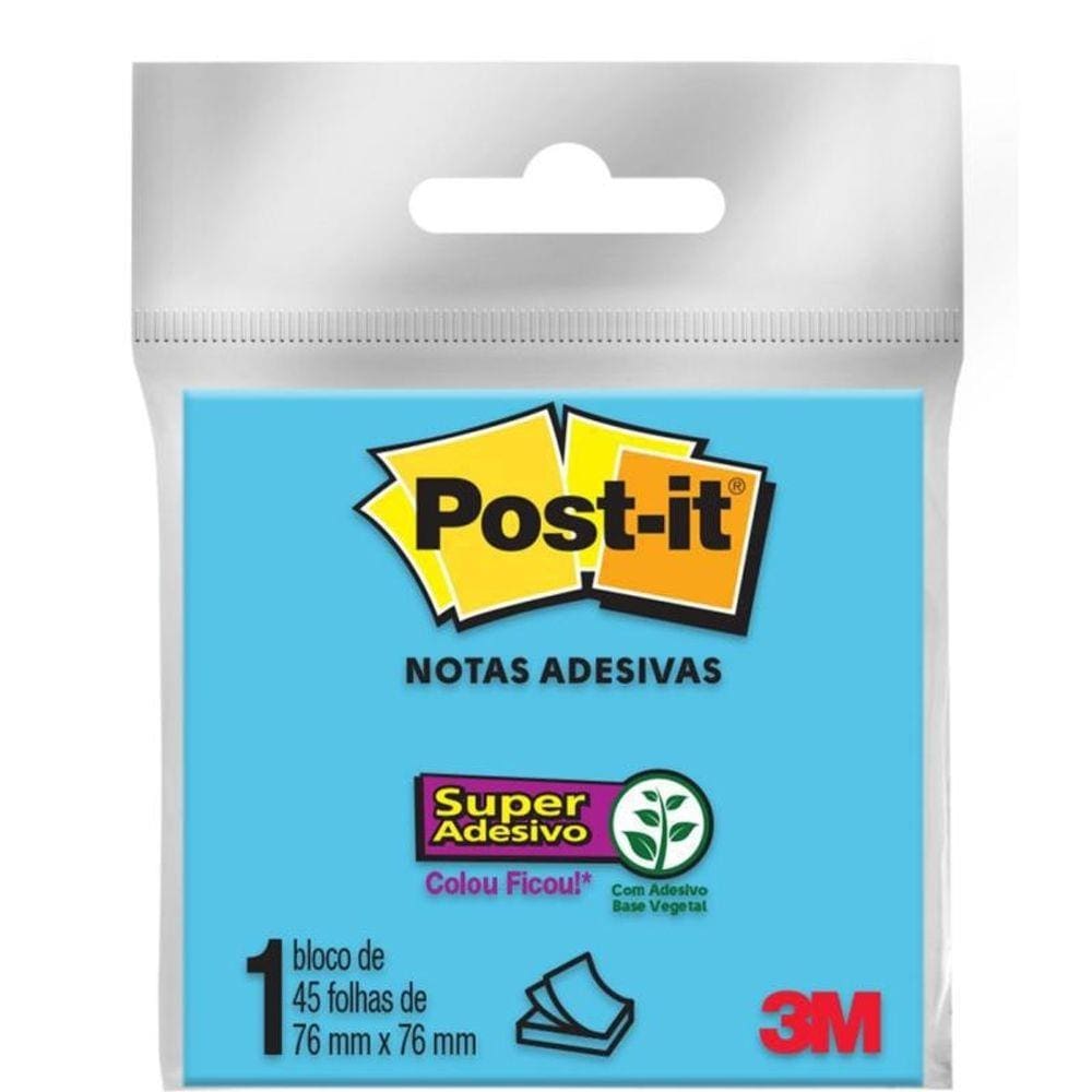 Bloco Adesivo 76X76 45Fls Azul Post-It 654 - Hb004399422