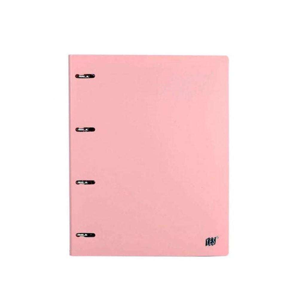 Fichário Argolado B5 Divisória Colegial Rosa Pastel Yes Pm