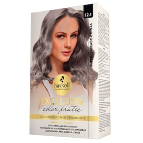 Kit Tintura Haskell Excllusiv Color Pratic Superclareador Cinza 12.1