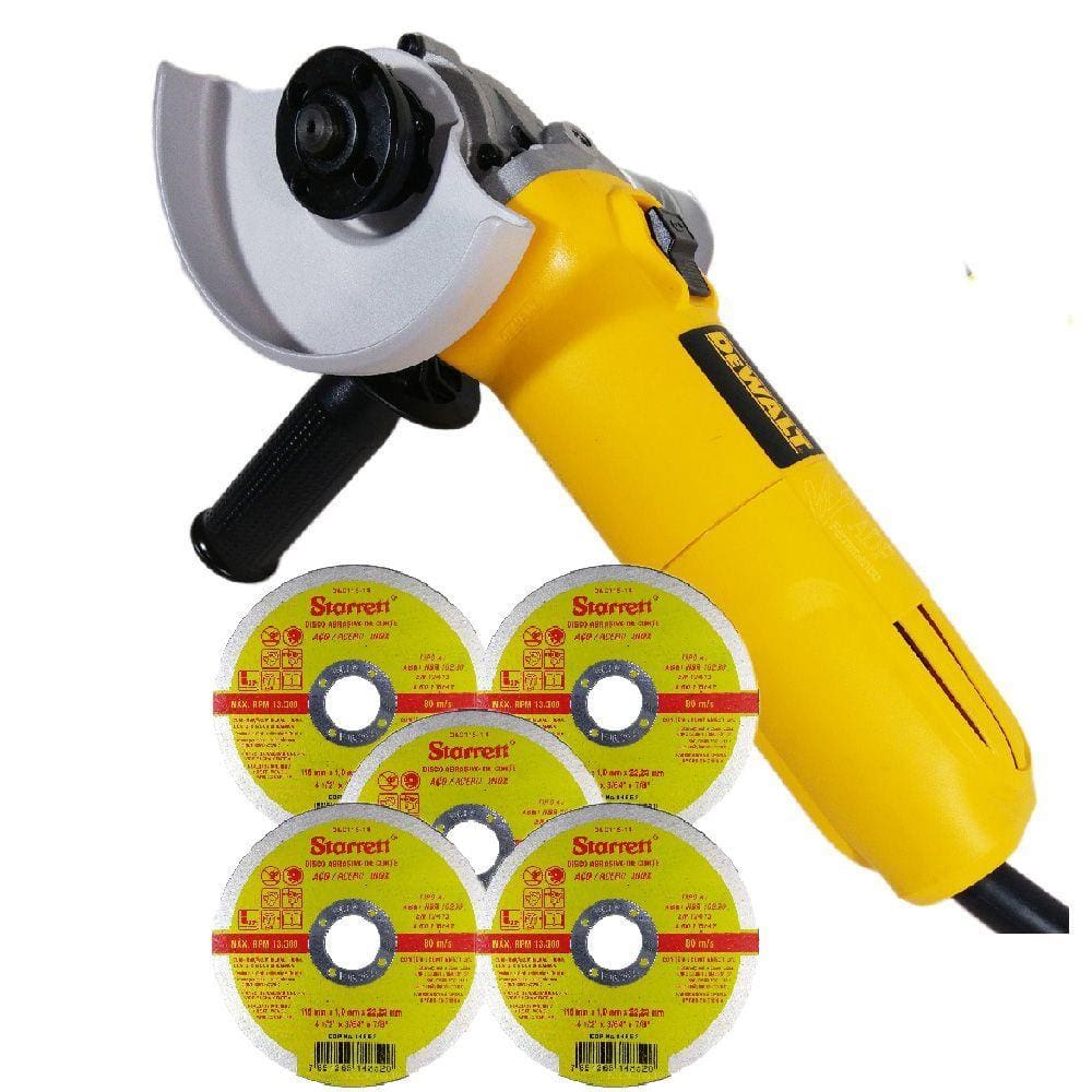 Esmerilhadeira Velocidade Variável 4” DWE4118-B2 DEWALT + Discos