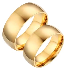 Par De Alianças  Casamento Namoro Noivado 8mm Banhada a ouro 18k