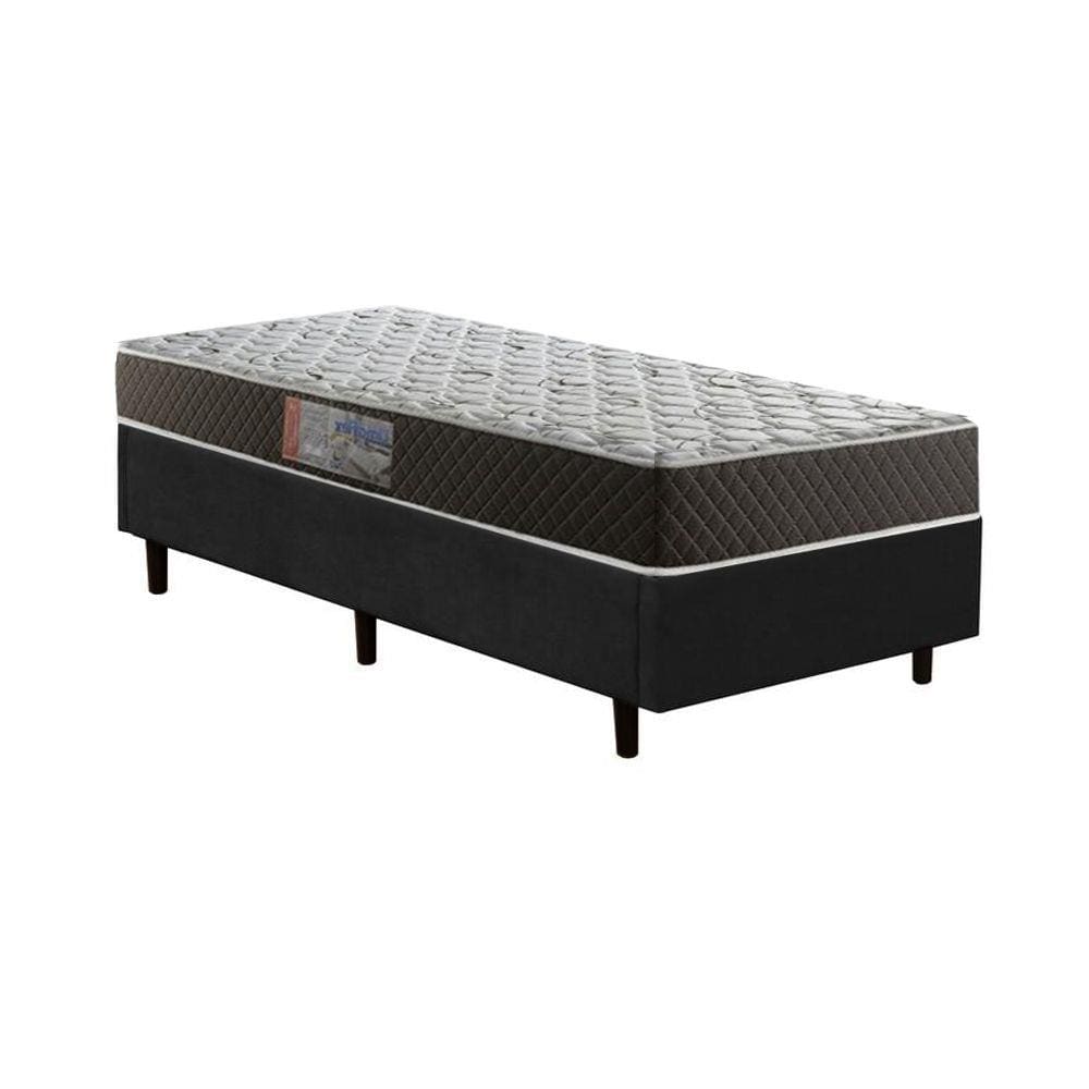 Cama Box Solteiro Colchão Mola Ensacada Acolchões + Box Suede 60x88x188