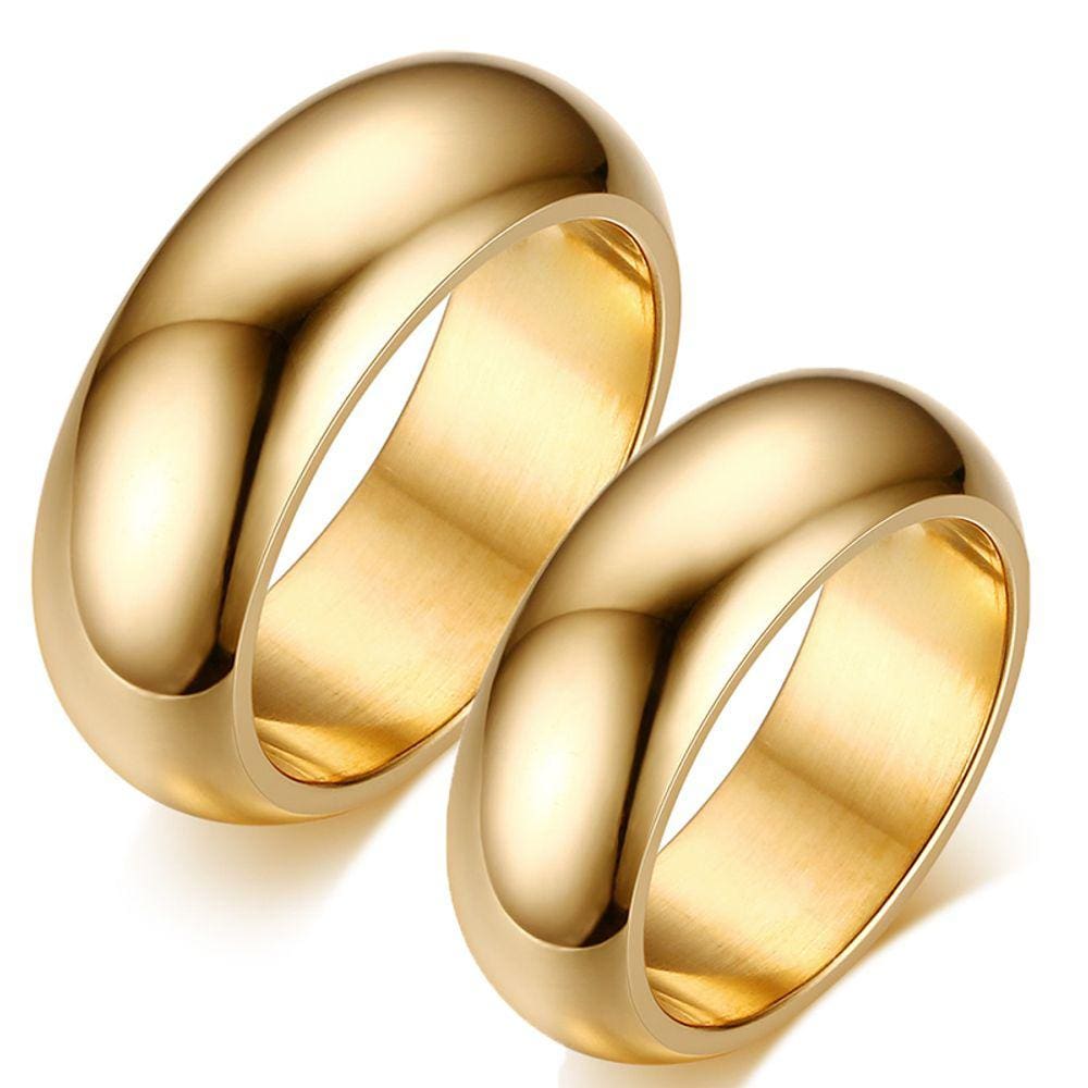 Par Alianças Anéis Clássicas 7mm Banhado A Ouro 18k