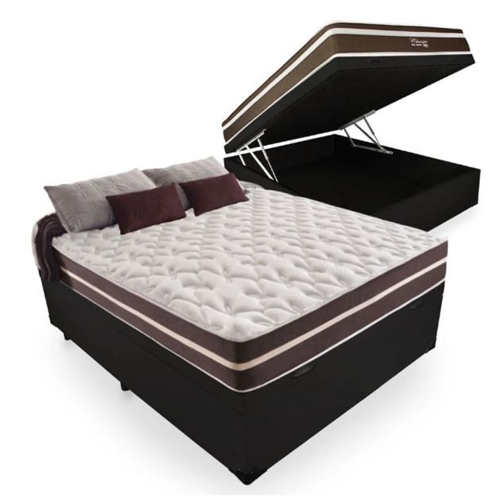 Cama Box Baú E Colchão + Colchão De Molas - Anjos - Superlastic 22x138x188cm
