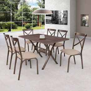 Sala de Jantar-Jogo de Mesa com 6 cadeiras-Copa-Móveis em Oferta (Novo) -  Móveis - Conjunto Habitacional Karina, Maringá 1243140648