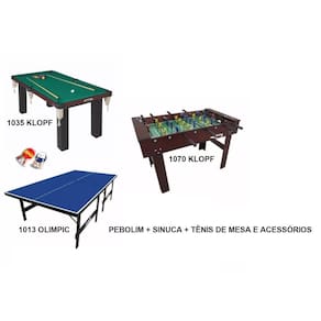 Mesa De Sinuca Klopf - 4 em 1 - Multiuso - Sinuca, Ping Pong e Futebol de  Botão : : Esporte