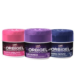 Orbi Gel Odorizador de Veiculos Mix (Fragrâncias Sortidas) 55g - Embalagem com 24 Unidades