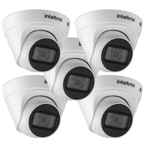 Kit 5 Câmeras IP 4 Megapixels 2.8mm 30m Inteligência de Vídeo VIP 1430 D Intelbras