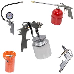 Kit 5 Peças Pistola Pintura Acessórios Pulverização Compressor GT388