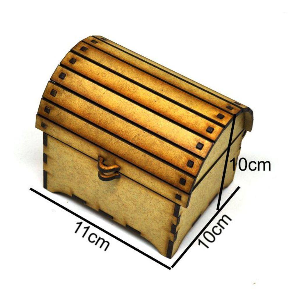 Bauzinho madeira MDF lembrancinha porta-joias baú pirata