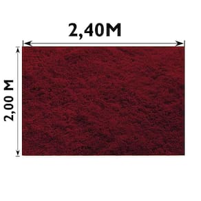 Tapete Sala Quarto e Escritório Peludo Felpudo Shaggy Altura Pelo 40mm Vermelho Casa Dona