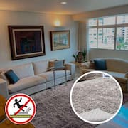 Tapete Sala Quarto e Escritório Peludo Felpudo Shaggy Altura Pelo 40mm Cinza Casa Dona