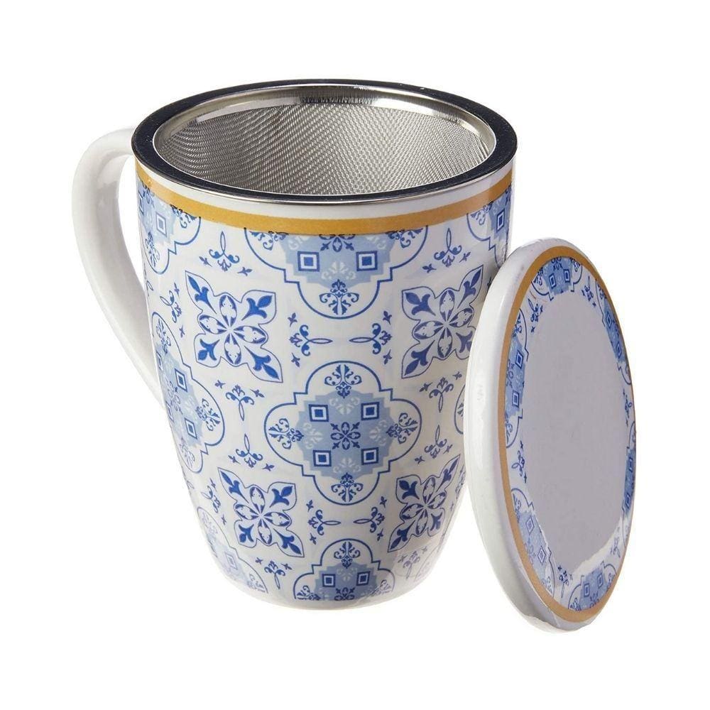 Caneca porcelana 310 ml Super White Liboa c/ tampa e filtro 2278 - Lyor