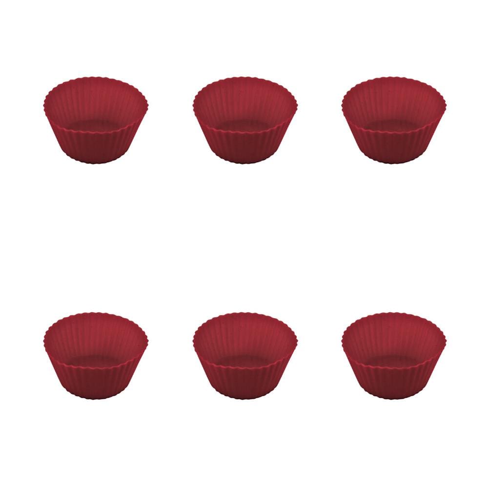 Kit Forminha Cupcake de Silicone Redonda com 6 unidades