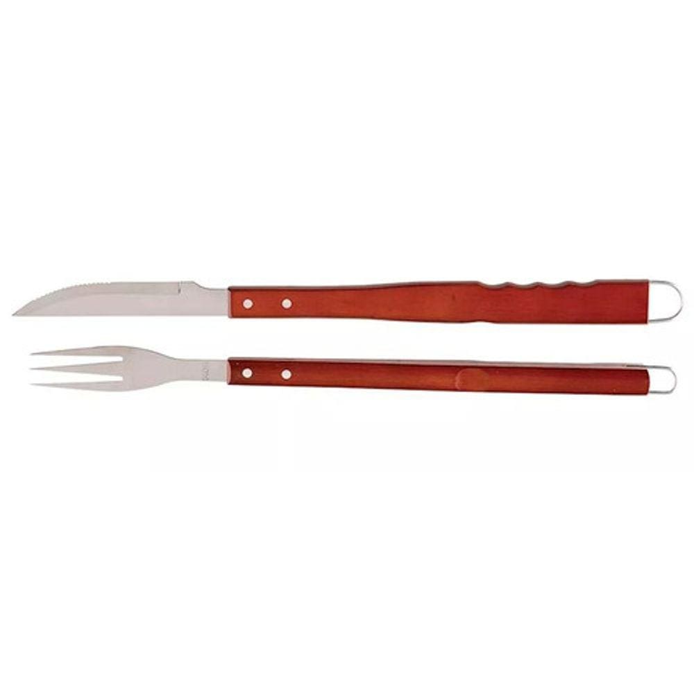 Conjunto Churrasco Garfo e Faca Inox Cabo Longo Mor 54cm