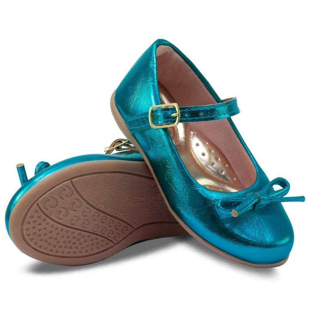 Sapato azul de crianca meninas | Ponto