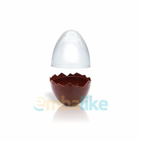 Ovo de Páscoa Acrílico Transparente Pequeno 11x8cm Base Marrom