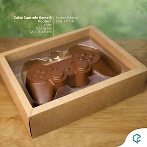 Kit para controle de vídeo game grande com 1 forma e 5 caixas kraft com tampa e berço - CRYSTAL F