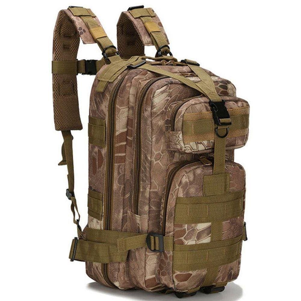Mochila Multiuso Escolar Militar Tática Cargueira 30 Litros Camping Pesca Cáqui 929-G