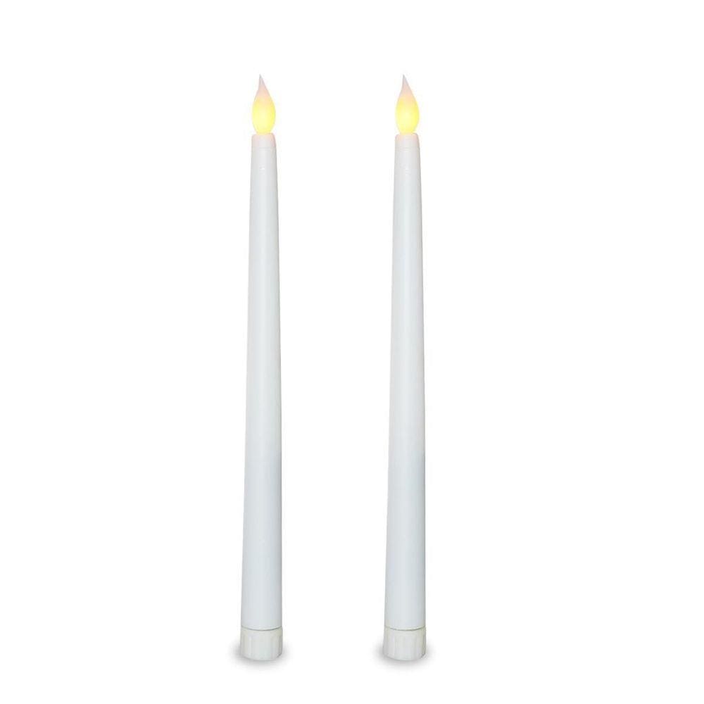 Kit Com 2 Vela De Led Chama Viva Fina Cumprida 27Cm Altura