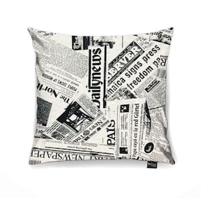 Capa para Almofada Tecido Estampado Jornal Linho D19