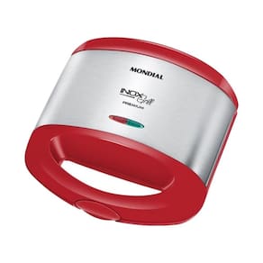 Sanduicheira e Grill Mondial Premium S-19 800W - Vermelha/Inox