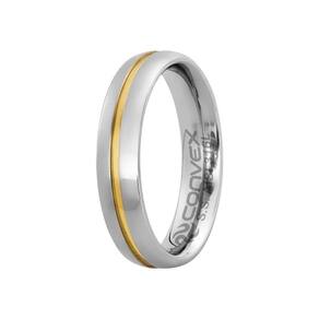 Aliança Aço Plus Max 5mm com Filete Central em Ouro