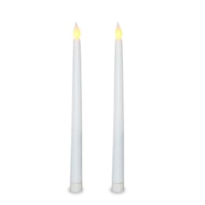 Kit Com 2 Vela De Led Chama Viva Fina Cumprida 27Cm Altura