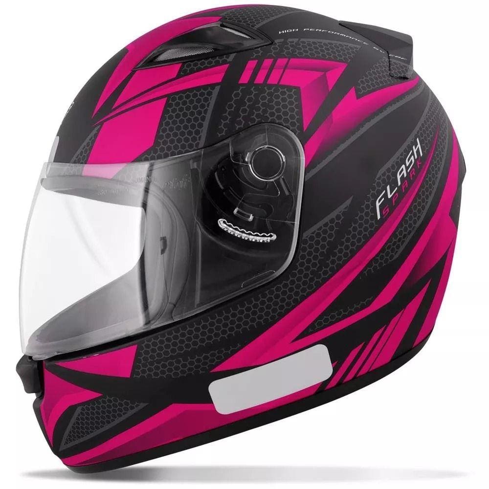 Capacete Ebf New Spark Flash Fosco - Preto e Rosa