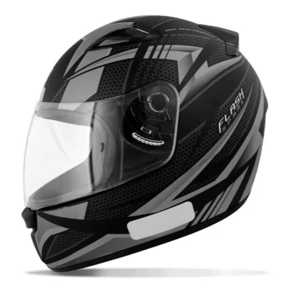 Capacete Ebf New Spark Flash Fosco - Preto e Prata