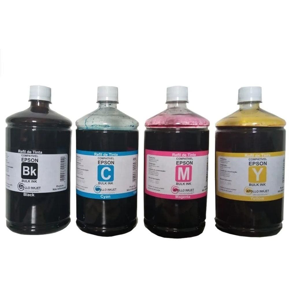 Kit 4 Litros Tinta Epson Impressora L3150 L355 L365 L375 L395