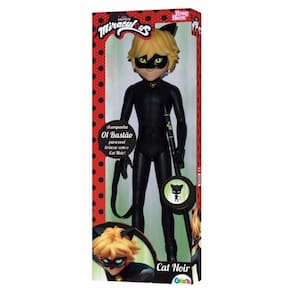 Brinquedo Miraculous Cat Noir Baby Brink 55cm Com Bastão