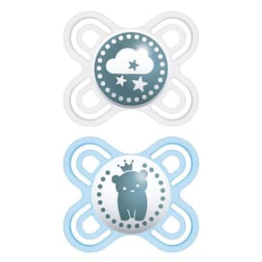 Chupeta Perfect Start Dupla (0 A 2M)Tam.1 Azul E Cinza - Mam