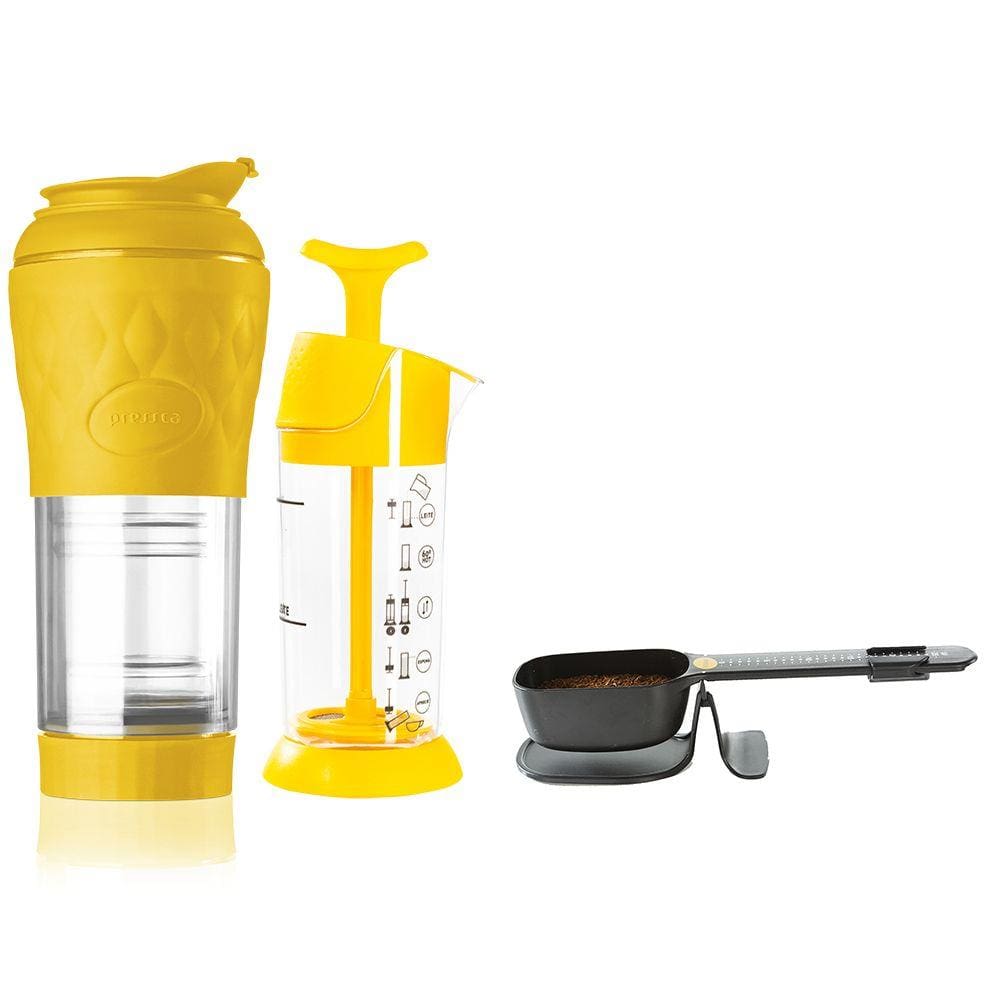 Combo Pressca Cafeteira Espumador e Balança - Amarela
