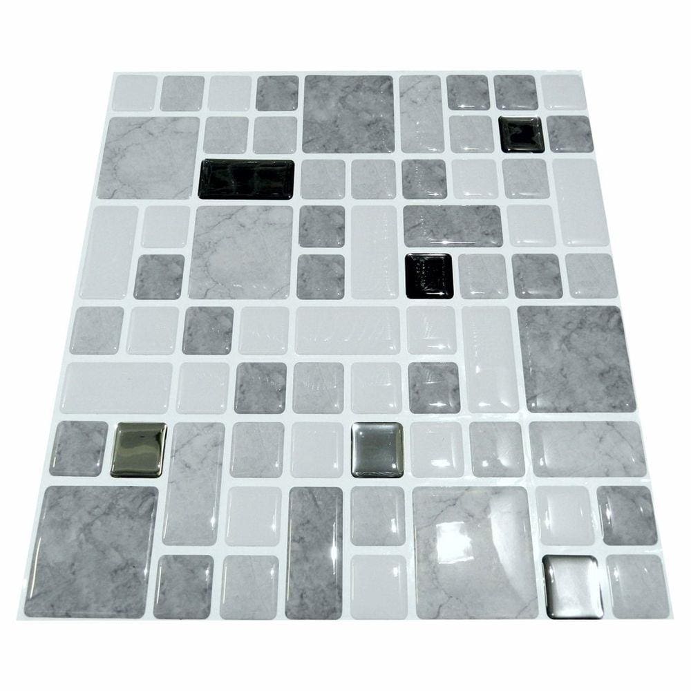 Pastilha Adesiva Resinada Cód G405 CINZA Kipastilha KIT 4 Placas