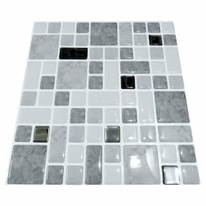 Pastilha Adesiva Resinada Cód G405 CINZA Kipastilha KIT 4 Placas